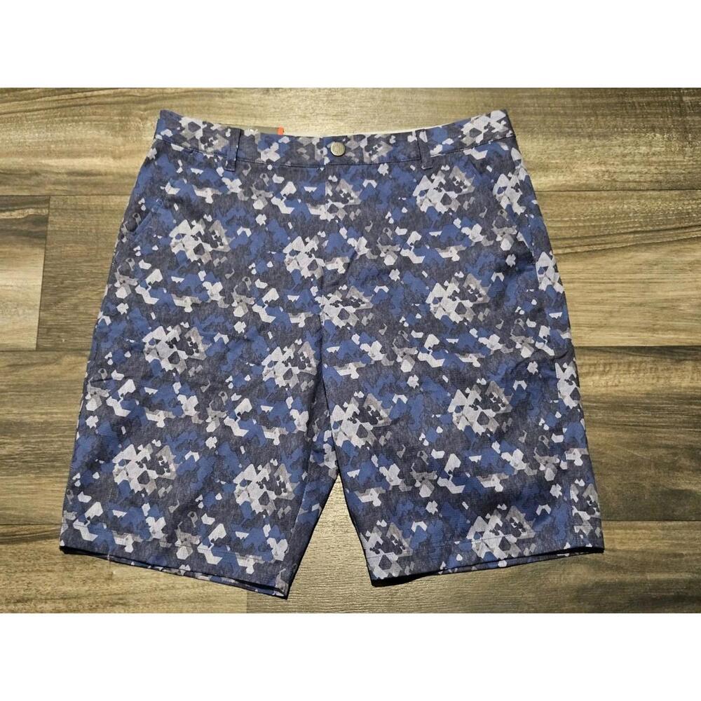 NWT Puma Golf Performance Fit Shorts Mens Size 34 Blue Geometric Camo